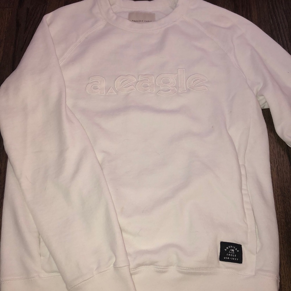 white sweatshirt